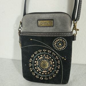 Chala Dazzled CellPhone Crossbody Bag Purse Starburst Boho Black Brown Travel